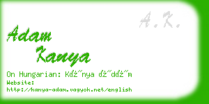 adam kanya business card